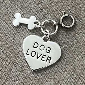 Sterling Silver 925 Dog Lover Charm Pendant with Clasp attach to charm bracelet